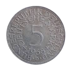5 DEUTSCHE MARK ARGENT